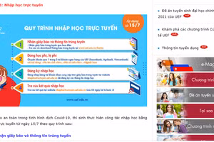 Hệ thống nhập học trực tuyến của Trường ĐH Kinh tế - Tài chính TP Hồ Chí Minh đã khởi động.