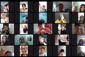 Ảnh chụp màn hình một buổi hướng dẫn làm đồ án online của Trường ĐH Lạc Hồng. 