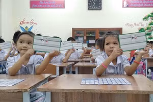 Học sinh Trường Tiểu học Khánh Nhạc B (Yên Khánh – Ninh Bình). Ảnh: NTCC.
