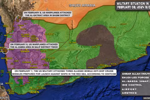 Mỹ-Anh không kích dữ dội, diệt 2 bệ phóng tên lửa Houthi ven bờ Biển Đỏ