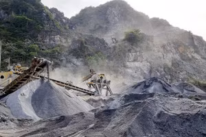 Công trường khai thác khoáng sản của Công ty TNHH chế biến đá tự nhiên Nam Thái Sơn. (Ảnh: CTV).