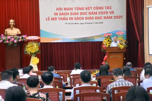 Ông Nguyễn Đức Thái - Chủ tịch Hội đồng thành viên NXB Giáo dục Việt Nam phát biểu tại Hội nghị.