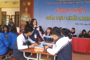 Giờ ngoại khóa Giáo dục khởi nghiệp của học viên Trung tâm GDNN-GDTX Thạch Thất (Hà Nội).
