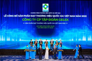 Đại diện GELEX nhận Biểu trưng Thương hiệu Quốc gia Việt Nam năm 2022.