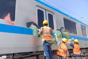 Sẽ điều tra vụ tàu metro bị xịt sơn, vẽ bậy 
