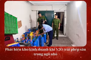 Phát hiện kho khí cười trái phép sâu trong ngõ nhỏ ở Hà Nội