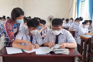 Một buổi học của học sinh lớp 12 Trường THPT Bình Thủy (Cần Thơ). Ảnh: INT