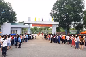 Trường THCS Vĩnh Yên tiến hành đánh giá năng lực học sinh vào ngày 11/6. Ảnh tư liệu
