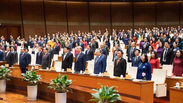 Lãnh đạo Đảng, Nhà nước cùng các đại biểu tại phiên khai mạc. Ảnh: Hoàng Phong