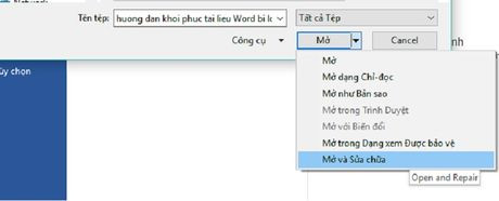 Hướng dẫn khôi phục file Word 2016 bị lỗi - Ảnh 11 Huong dan khoi phuc file Word 2016 bi loi - Anh 11
