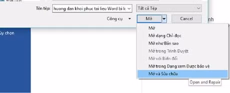 Huong dan khoi phuc file Word 2016 bi loi - Anh 11