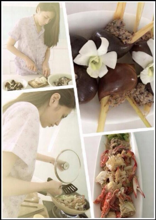 Những món ăn được Thủy Tiên cầu kỳ chuẩn bị và trang trí đẹp mắt được cô chia sẻ lên trang cá nhân trong thời gian gần đây. Những nàng dâu vừa xinh vừa đảm trong showbiz Việt