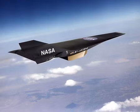 Máy bay siêu thanh thử nghiệm không người lái X-43 của NASA. Ảnh: NASA