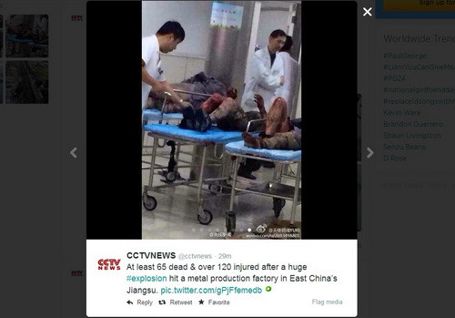 Nhiều thi thể cháy xém tại hiện trường vụ nổ nhà máy Trung Quốc ảnh 3 Nhiều thi thể cháy xém tại hiện trường vụ nổ nhà máy Trung Quốc ảnh 3