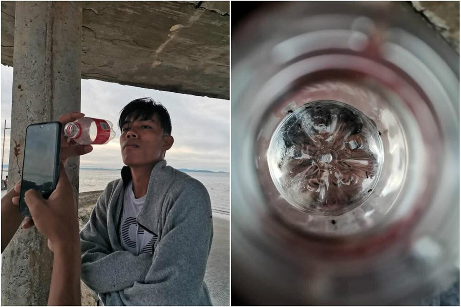 Một phút bất cẩn thanh niên quên chưa đục lỗ đáy chai? Từ chụp người hóa thành chụp động vật, tức là kiến.