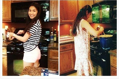 Tăng Thanh Hà quan niệm rằng nấu ăn chính là bí quyết giữ gìn hạnh phúc gia đình một cách tốt nhất. Những nàng dâu vừa xinh vừa đảm trong showbiz Việt