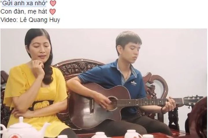 9X đệm đàn cho mẹ hát "Gửi anh xa nhớ"