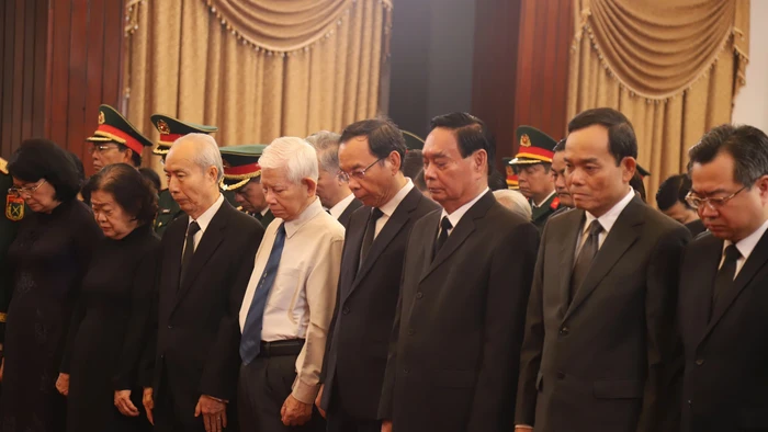 Lễ truy điệu nguyên Chủ tịch nước Trần Đức Lương tại Hội trường Thống Nhất (TPHCM). (Ảnh: Lâm Ngọc).