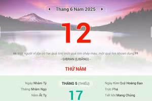 Lịch âm 12/6 - Xem lịch âm ngày 12/6