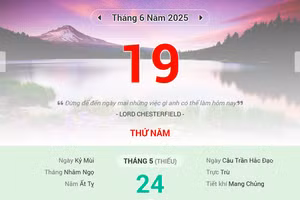 Lịch âm 19/6 - Xem lịch âm ngày 19/6