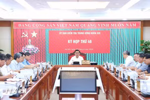 Quang cảnh Kỳ họp thứ 46 Ủy ban Kiểm tra Trung ương. (Ảnh: Phương Hoa/TTXVN).