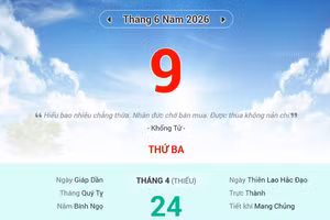 Lịch âm 9/6 - Xem lịch âm ngày 9/6