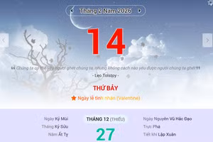 Lịch âm 14/2 - Xem lịch âm ngày 14/2/2026