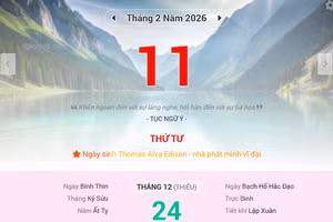 Lịch âm 11/2 - Xem lịch âm ngày 11/2/2026
