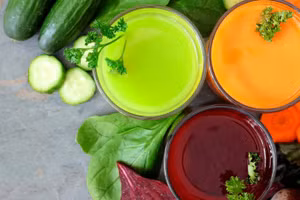 Nước ép rau củ ít calo và nhiều chất xơ. (Ảnh: ITN)