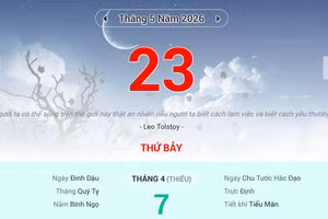 Lịch âm 23/5 - Xem lịch âm ngày 23/5