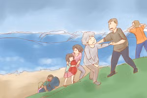 Hãy trú ẩn dưới một chiếc bàn chắc chắn có trọng tâm thấp và bám vào chân bàn. (Ảnh: ITN).