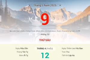 Lịch âm 9/5 - Xem lịch âm ngày 9/5