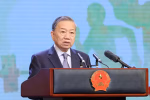 Tổng Bí thư Tô Lâm phát biểu tại Lễ kỷ niệm 80 năm Ngày truyền thống ngành Thể dục thể thao Việt Nam. Ảnh VGP/Nhật Bắc 