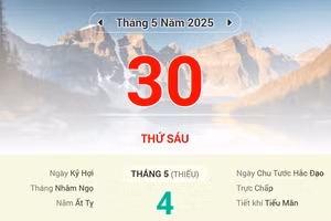 Lịch âm 30/5 - Xem lịch âm ngày 30/5