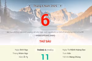 Lịch âm 6/6 - Xem lịch âm ngày 6/6