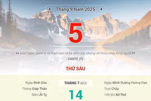 Lịch âm 5/9 - Xem lịch âm ngày 5/9