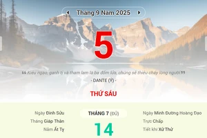 Lịch âm 5/9 - Xem lịch âm ngày 5/9