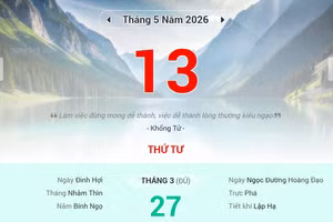 Lịch âm 13/5 - Xem lịch âm ngày 13/5