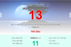 Lịch âm 13/9 - Xem lịch âm ngày 13/9