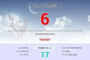 Lịch âm 6/12 - Xem lịch âm ngày 6/12