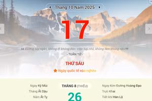 Lịch âm 17/10 - Xem lịch âm ngày 17/10