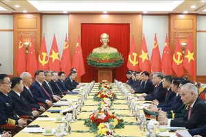 Tổng Bí thư Tô Lâm hội đàm với Tổng Bí thư, Chủ tịch nước Trung Quốc Tập Cận Bình. Ảnh: Thống Nhất/TTXVN