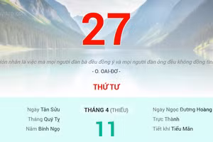 Lịch âm 27/5 - Xem lịch âm ngày 27/5