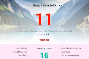 Lịch âm 11/6 - Xem lịch âm ngày 11/6