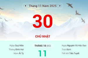 Lịch âm 30/11 - Xem lịch âm ngày 30/11