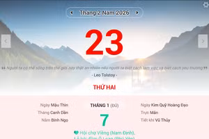 Lịch âm 23/2 - Xem lịch âm ngày 23/2