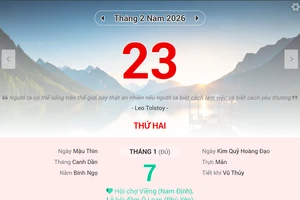 Lịch âm 23/2 - Xem lịch âm ngày 23/2