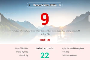 Lịch âm 9/2 - Xem lịch âm ngày 9/2/2026