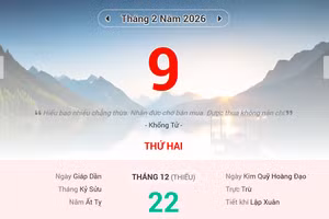Lịch âm 9/2 - Xem lịch âm ngày 9/2/2026