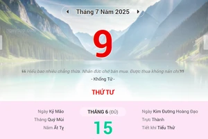 Lịch âm 9/7 - Xem lịch âm ngày 9/7